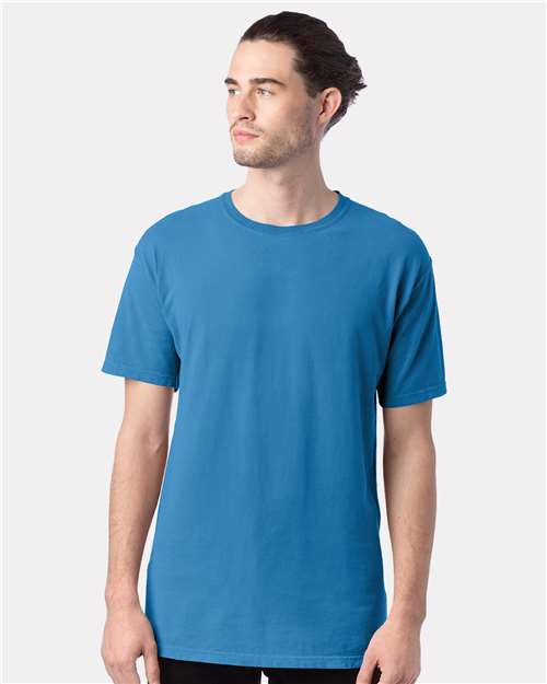 Hanes GDH100 Men's Garment-Dyed T-Shirt - Summer Sky Blue - model front