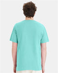 Hanes GDH150 Unisex Garment-Dyed Pocket T-Shirt - Mint - model back