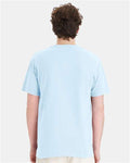 Hanes GDH150 Unisex Garment-Dyed Pocket T-Shirt - Soothing Blue - model back