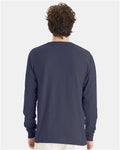 Hanes GDH200 Unisex Garment-Dyed Long Sleeve T-Shirt - Anchor Slate - model back