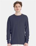 Hanes GDH200 Unisex Garment-Dyed Long Sleeve T-Shirt - Anchor Slate - model front