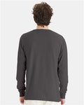 Hanes GDH200 Unisex Garment-Dyed Long Sleeve T-Shirt - New Railroad Grey - model back