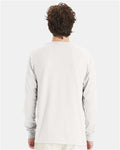 Hanes GDH200 Unisex Garment-Dyed Long Sleeve T-Shirt - White - model back