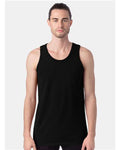 Hanes GDH300 Unisex Garment-Dyed Unisex Tank Top - Black - model front