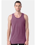 Hanes GDH300 Unisex Garment-Dyed Unisex Tank Top - Purple Plum Raisin - model front