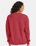 Hanes GDH400 Unisex Garment-Dyed Crewneck Sweatshirt - Crimson Fall - model back