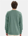 Hanes GDH400 Unisex Garment-Dyed Crewneck Sweatshirt - Cypress Green - model back