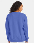 Hanes GDH400 Unisex Garment-Dyed Crewneck Sweatshirt - Deep Forte Blue - model back