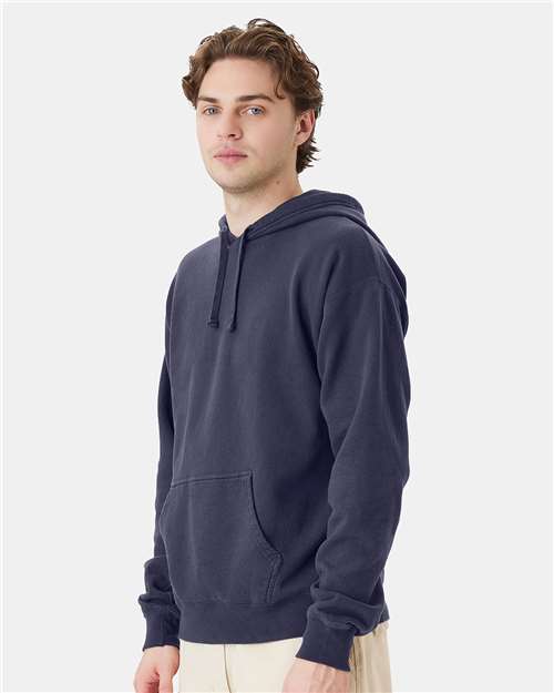 Hanes GDH450 Unisex Garment-Dyed Hooded Sweatshirt - Anchor Slate - model side