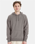 Hanes GDH450 Unisex Garment-Dyed Hooded Sweatshirt - Concrete Grey - model front