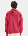 Hanes GDH450 Unisex Garment-Dyed Hooded Sweatshirt - Crimson Fall - model back