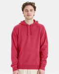 Hanes GDH450 Unisex Garment-Dyed Hooded Sweatshirt - Crimson Fall - model front
