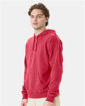 Hanes GDH450 Unisex Garment-Dyed Hooded Sweatshirt - Crimson Fall - model side