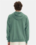 Hanes GDH450 Unisex Garment-Dyed Hooded Sweatshirt - Cypress Green - model back