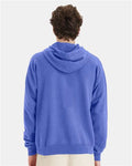 Hanes GDH450 Unisex Garment-Dyed Hooded Sweatshirt - Deep Forte Blue - model back