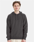 Hanes GDH450 Unisex Garment-Dyed Hooded Sweatshirt - New Railroad Grey - model front