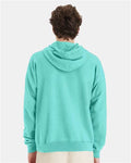 Hanes GDH450 Unisex Garment-Dyed Hooded Sweatshirt - Mint - model back