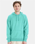 Hanes GDH450 Unisex Garment-Dyed Hooded Sweatshirt - Mint - model front