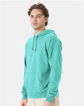Hanes GDH450 Unisex Garment-Dyed Hooded Sweatshirt - Mint - model side