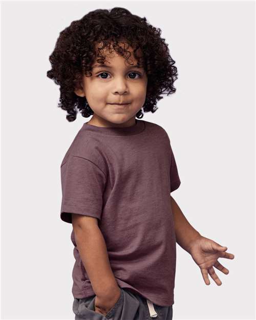 BELLA + CANVAS 3001T Toddler Jersey Tee - Heather Maroon - model side