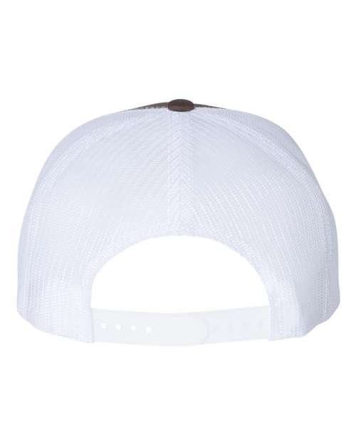 Yupoong 6006 Classic Five-Panel Trucker Cap - Brown/ White - back