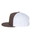 Yupoong 6006 Classic Five-Panel Trucker Cap - Brown/ White - side