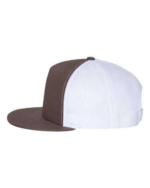Yupoong 6006 Classic Five-Panel Trucker Cap - Brown/ White - side