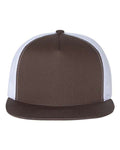 Yupoong 6006 Classic Five-Panel Trucker Cap - Brown/ White - front