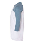 BELLA + CANVAS 3200Y Youth Three-Quarter Sleeve Baseball Tee - White/ Denim - side
