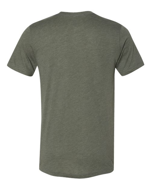 Bella+Canvas 3413 Unisex Triblend Short Sleeve Tee - Military Green Triblend - back