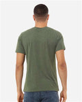 Bella+Canvas 3413 Unisex Triblend Short Sleeve Tee - Military Green Triblend - model back