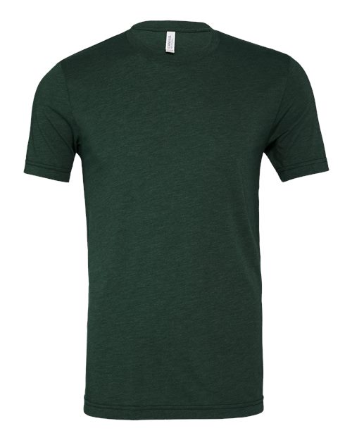 Bella+Canvas 3413 Unisex Triblend Short Sleeve Tee - Solid Forest Triblend - flat front