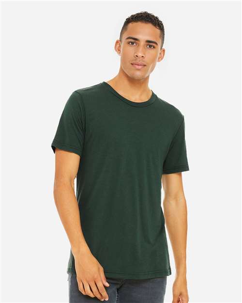 Bella+Canvas 3413 Unisex Triblend Short Sleeve Tee - Solid Forest Triblend - model front