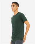 Bella+Canvas 3413 Unisex Triblend Short Sleeve Tee - Solid Forest Triblend - model side