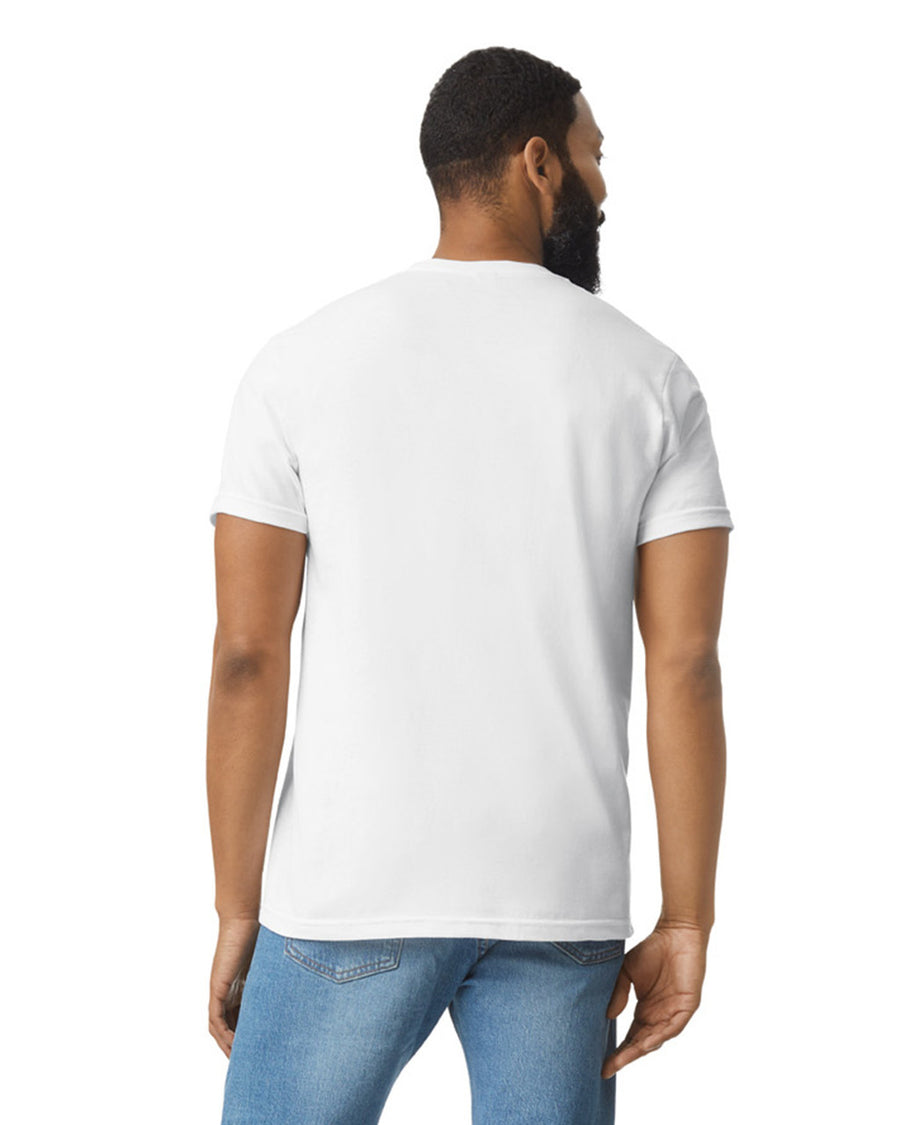 Gildan 64000CVC Unisex Softstyle CVC T-Shirt - White - model back