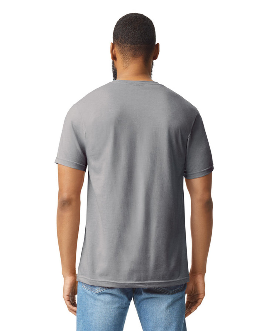 Gildan 64000CVC Unisex Softstyle CVC T-Shirt - Cement - model back