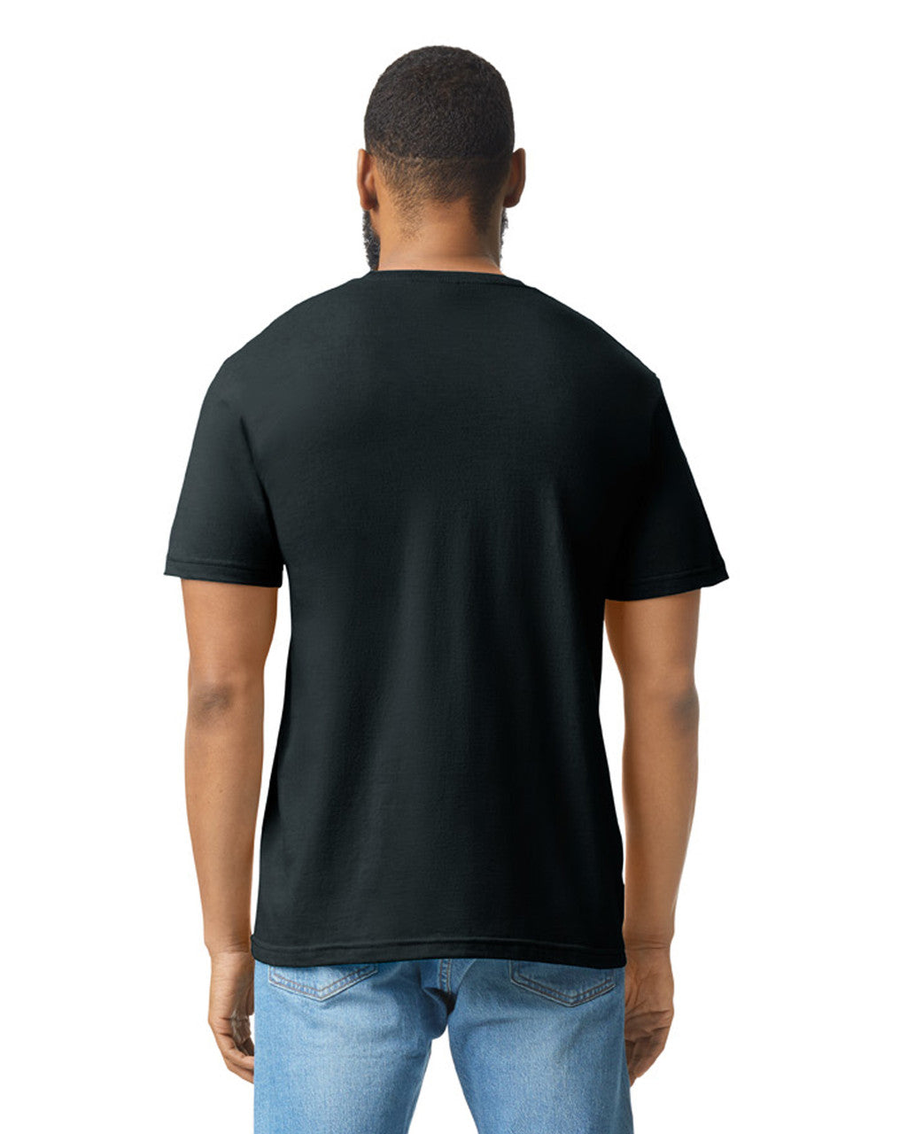 Gildan 64000CVC Unisex Softstyle CVC T-Shirt - Pitch Black - model back