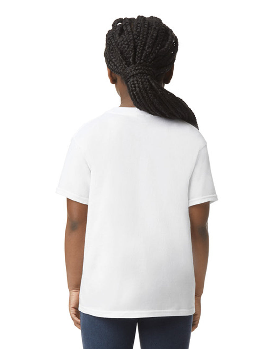 Gildan 64000BCVC Youth Softstyle CVC T-Shirt - White - model back