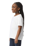 Gildan 64000BCVC Youth Softstyle CVC T-Shirt - White - model side