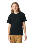 Gildan 64000BCVC Youth Softstyle CVC T-Shirt - Pitch Black - model front