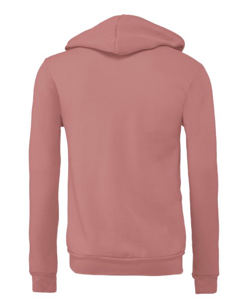 Bella + Canvas 3739 Sponge Fleece Full-Zip Hoodie Sweatshirt - Mauve - back