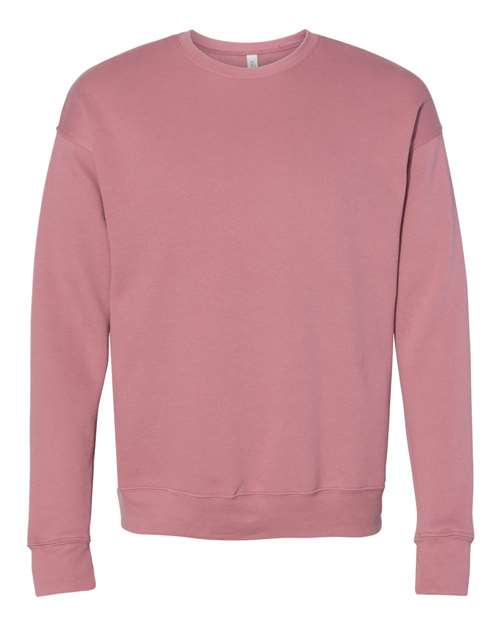 Bella + Canvas 3945 Sponge Fleece Drop Shoulder Crewneck Sweatshirt - Mauve - flat front