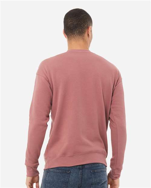 Bella + Canvas 3945 Sponge Fleece Drop Shoulder Crewneck Sweatshirt - Mauve - model back