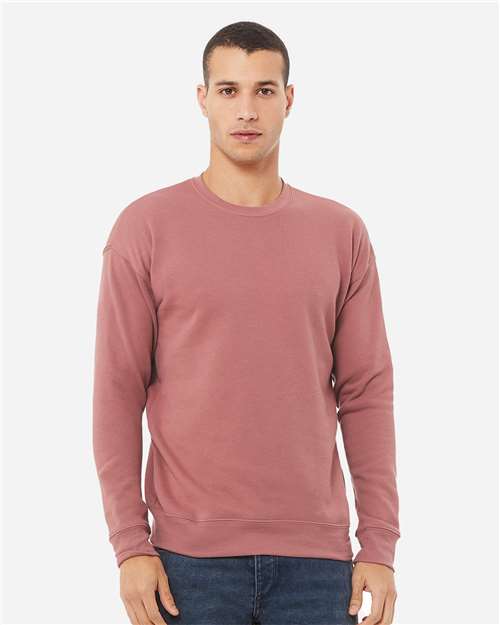 Bella + Canvas 3945 Sponge Fleece Drop Shoulder Crewneck Sweatshirt - Mauve - model front