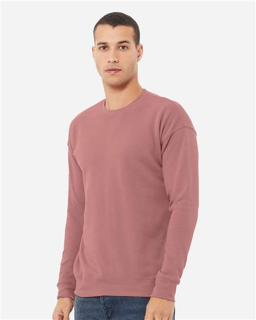 Bella + Canvas 3945 Sponge Fleece Drop Shoulder Crewneck Sweatshirt - Mauve - model side