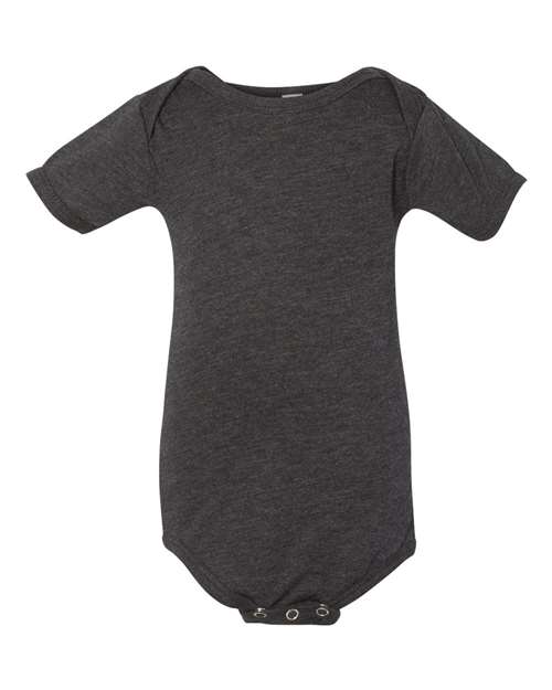 BELLA + CANVAS 134B Infant Triblend One Piece - Charcoal Black Triblend - front