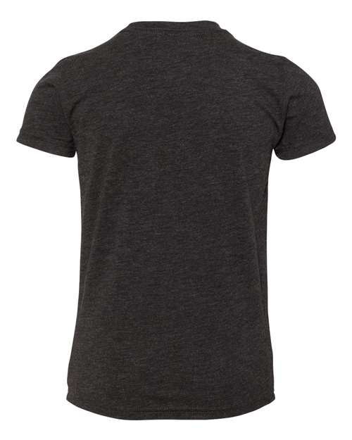 BELLA + CANVAS 3413Y Youth Triblend Tee - Charcoal Black Triblend - back