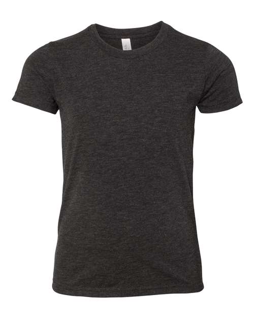 BELLA + CANVAS 3413Y Youth Triblend Tee - Charcoal Black Triblend - front