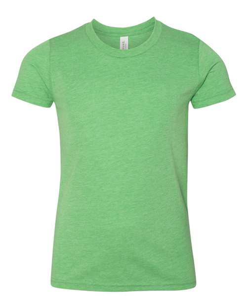 BELLA + CANVAS 3413Y Youth Triblend Tee - Green Triblend - front