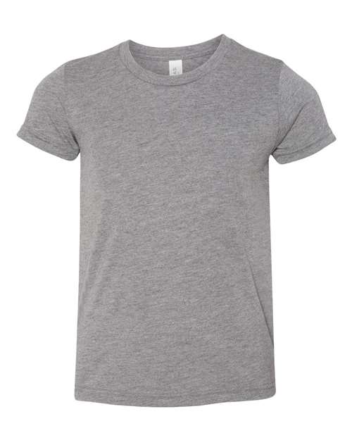 BELLA + CANVAS 3413Y Youth Triblend Tee - Grey Triblend - front
